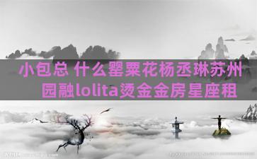 小包总 什么罂粟花杨丞琳苏州园融lolita烫金金房星座租